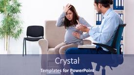  Presentation with pregnant woman - Slide deck enhanced with pregnant-woman-visiting-young-male background and a ocean colored foreground