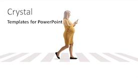  Presentation with pedestrian crossing - PPT theme with pregnant-woman-walking background and a white colored foreground