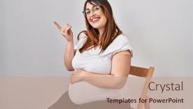  Presentation with pregnant woman - Theme having pregnant-woman-wearing-band-aid background and a coral colored foreground