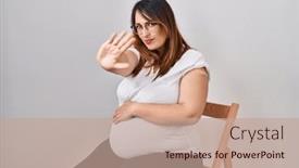  Presentation with aid - Presentation theme having pregnant-woman-wearing-band-aid background and a coral colored foreground