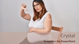  Presentation with pregnant woman - Presentation theme consisting of pregnant-woman-wearing-band-aid background and a coral colored foreground