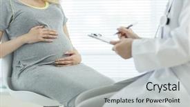  Presentation with pregnant woman - Audience pleasing PPT theme consisting of femme enceinte - pregnant woman who has backdrop and a light gray colored foreground