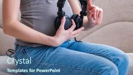  Presentation with pregnant woman - Presentation design with pregnant-woman-with-a-belly background and a ocean colored foreground