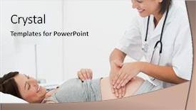  Presentation with pregnant - Beautiful PPT layouts featuring maternal nursing care - pregnant woman with a nurse backdrop and a white colored foreground