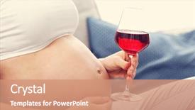  Presentation with pregnant - Amazing PPT theme having pregnant woman with alcohol backdrop and a coral colored foreground