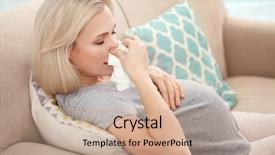  Presentation with pregnant - Presentation design consisting of pregnant woman with allergy sitting background and a coral colored foreground