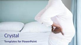  Presentation with kidneys pain or lower back - PPT layouts featuring pregnant woman with back pain background and a sky blue colored foreground