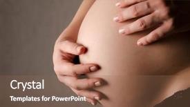  Presentation with pregnant - Slide deck enhanced with pregnant woman with beautiful belly background and a violet colored foreground