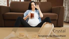  Presentation with smoking - Beautiful slides featuring pregnant-woman-with-belly-smoking backdrop and a coral colored foreground