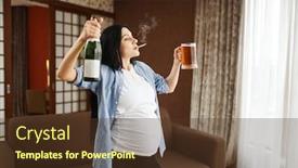  Presentation with smoking - Slide set enhanced with pregnant-woman-with-belly-smoking background and a tawny brown colored foreground