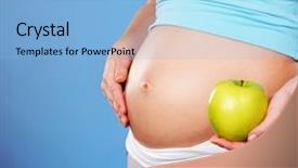  Presentation with green apple - Slides consisting of pregnant woman with green apple background and a light blue colored foreground