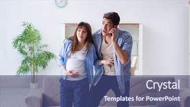  Presentation with labor - Slide deck with labor mobility - pregnant woman with husband background and a ocean colored foreground