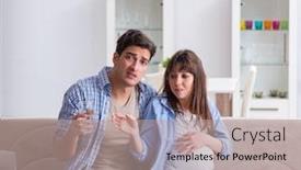  Presentation with pregnant woman - Presentation theme enhanced with pregnant-woman-with-husband background and a coral colored foreground