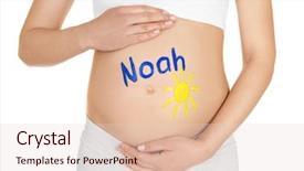  Presentation with pregnant woman - Slides with pregnant woman with name noah background and a lemonade colored foreground