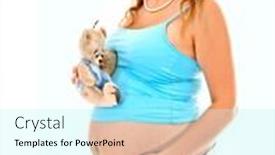  Presentation with teddy bear - Colorful PPT theme enhanced with pregnant woman with teddy bear isolated backdrop and a arctic colored foreground