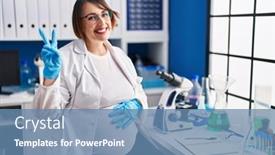  Presentation with pregnant woman - PPT theme enhanced with pregnant-woman-working-at-scientist background and a  colored foreground