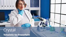  Presentation with infection - PPT layouts having pregnant-woman-working-at-scientist background and a ocean colored foreground