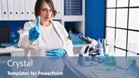  Presentation with pregnant woman in hospital - Theme having pregnant-woman-working-at-scientist background and a ocean colored foreground