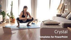  Presentation with pregnant woman - PPT layouts with pregnant-woman-working-out-doing background and a violet colored foreground