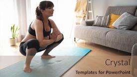  Presentation with pregnant woman - Theme having pregnant-woman-working-out-doing background and a coral colored foreground