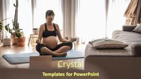  Presentation with mental - PPT theme enhanced with pregnant-woman-working-out-doing background and a tawny brown colored foreground