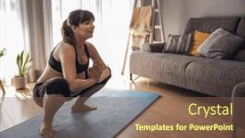  Presentation with pregnant woman - Theme consisting of pregnant-woman-working-out-doing background and a violet colored foreground