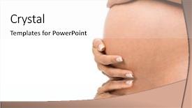 Presentation with water birth - Beautiful PPT theme featuring pregnant women belly in water backdrop and a sky blue colored foreground