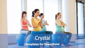  Presentation with healthy people - Beautiful presentation featuring pregnant women exercising on ball backdrop and a teal colored foreground