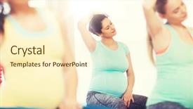  Presentation with healthy people - Cool new slide deck with pregnant women exercising on ball backdrop and a cream colored foreground