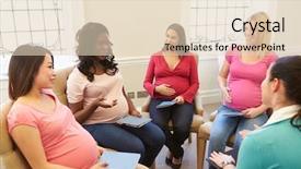  Presentation with women meeting - Theme enhanced with pregnant women meeting at ante background and a lemonade colored foreground