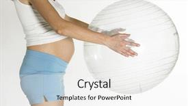  Presentation with exercise kids kid doing fitness - Cool new PPT theme with pregnat woman doing exercises backdrop and a white colored foreground