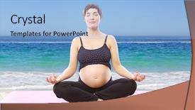  Presentation with lotus flower white water lily - PPT layouts consisting of pregnent woman sitting on mat background and a light blue colored foreground