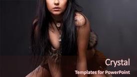  Presentation with prehistoric - Slide set having prehistoric age - woman with fur background and a wine colored foreground