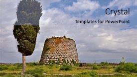  Presentation with ancient civilization - Presentation design consisting of prehistoric building of bronze age background and a  colored foreground