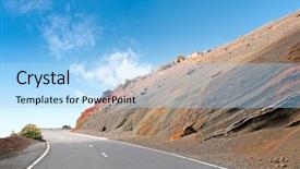  Presentation with prehistoric - Slides featuring prehistoric earth - road through the muti-layered colorful background and a light blue colored foreground