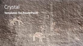  Presentation with rum - PPT theme consisting of prehistoric-rock-painting-petroglyphs-depicting background and a gray colored foreground