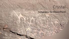  Presentation with petroglyphs - Presentation theme having prehistoric-rock-painting-petroglyphs-depicting background and a coral colored foreground