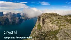  Presentation with preacher - PPT theme featuring preikestolen-or-prekestolen-also-known background and a navy blue colored foreground