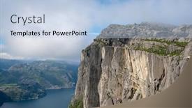  Presentation with preacher - Presentation theme having preikestolen-or-prekestolen-also-known background and a light blue colored foreground