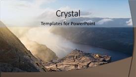  Presentation with norway - Cool new slide set with preikestolen pulpit rock at lysefjord backdrop and a light blue colored foreground