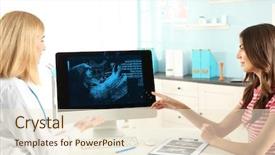  Presentation with baby ultrasound - Theme featuring premature - doctor showing baby ultrasound image background and a lemonade colored foreground