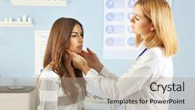  Presentation with pregnant - Slides enhanced with premature - examination of pregnant woman background and a coral colored foreground