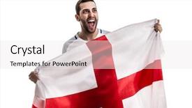  Presentation with english - Beautiful slide deck featuring premier league - english fan celebrating on white backdrop and a white colored foreground