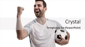  Presentation with english - Colorful slide set enhanced with premier league - english fan celebrating on white backdrop and a light gray colored foreground