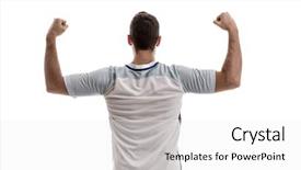  Presentation with premier league - Audience pleasing PPT theme consisting of premier league - english fan celebrating on white backdrop and a white colored foreground
