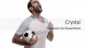  Presentation with english - Cool new slides with premier league - english fan celebrating on white backdrop and a white colored foreground