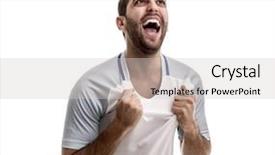  Presentation with english - Slide deck consisting of premier league - english fan celebrating on white background and a light gray colored foreground