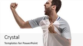  Presentation with english - Beautiful theme featuring premier league - english fan celebrating on white backdrop and a light gray colored foreground