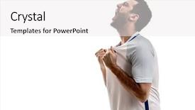  Presentation with english - Presentation theme consisting of premier league - english fan celebrating on white background and a white colored foreground