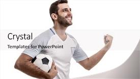  Presentation with english - Audience pleasing presentation consisting of premier league - english fan celebrating on white backdrop and a white colored foreground